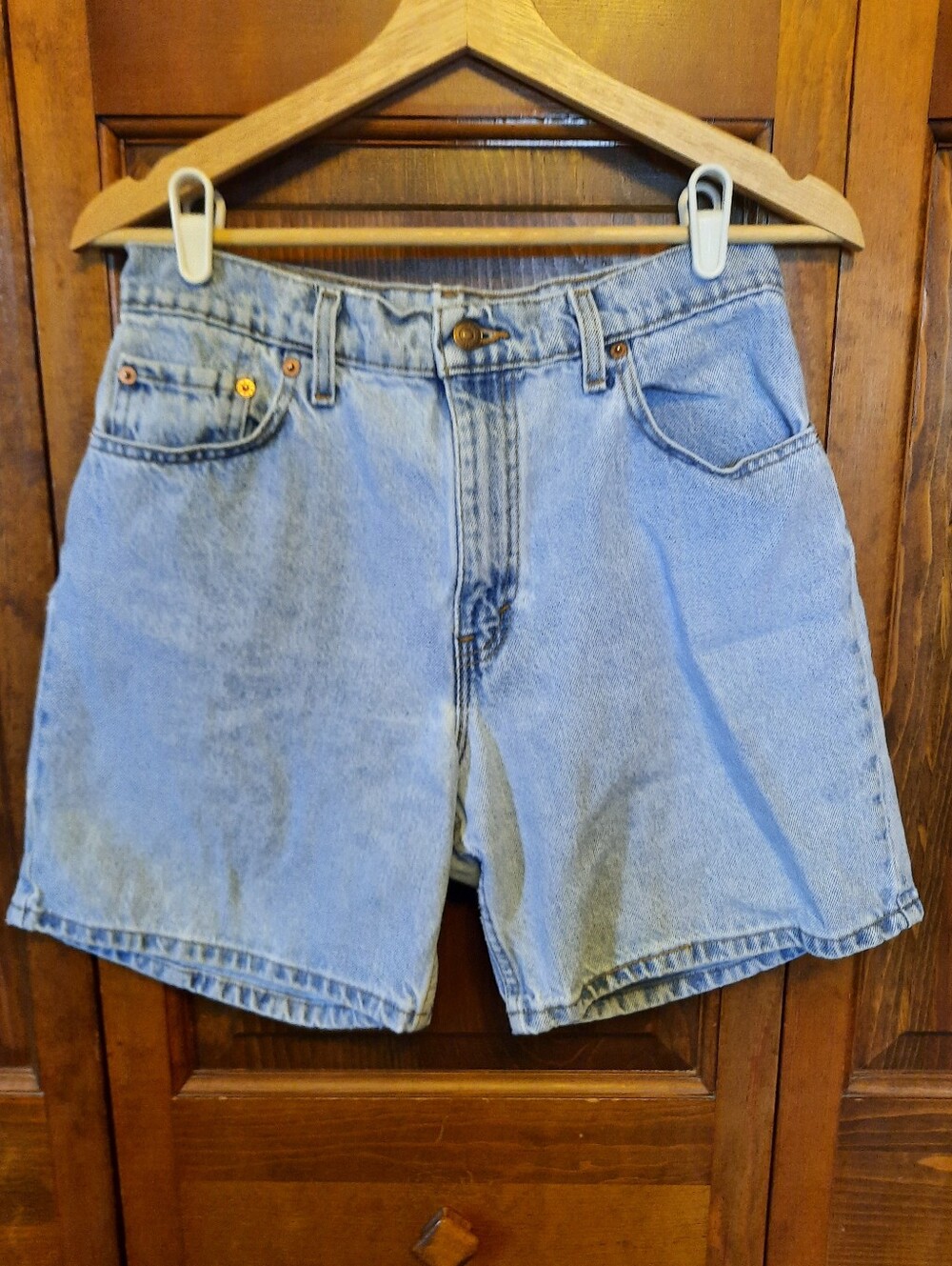 Vintage 90s Levi's 550 Relaxed Fit Cotton Light Wash Denim Jean Shorts Size 11